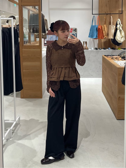 Kastane 絨面荷葉邊緊身胸衣