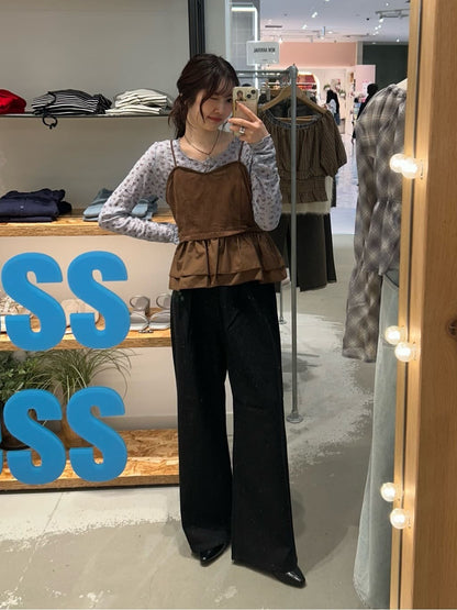 Kastane 絨面荷葉邊緊身胸衣