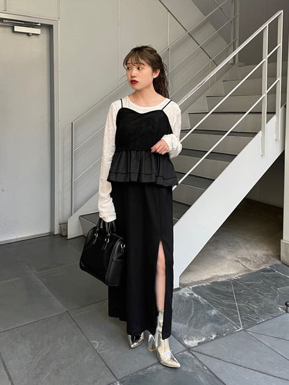 Kastane 絨面荷葉邊緊身胸衣