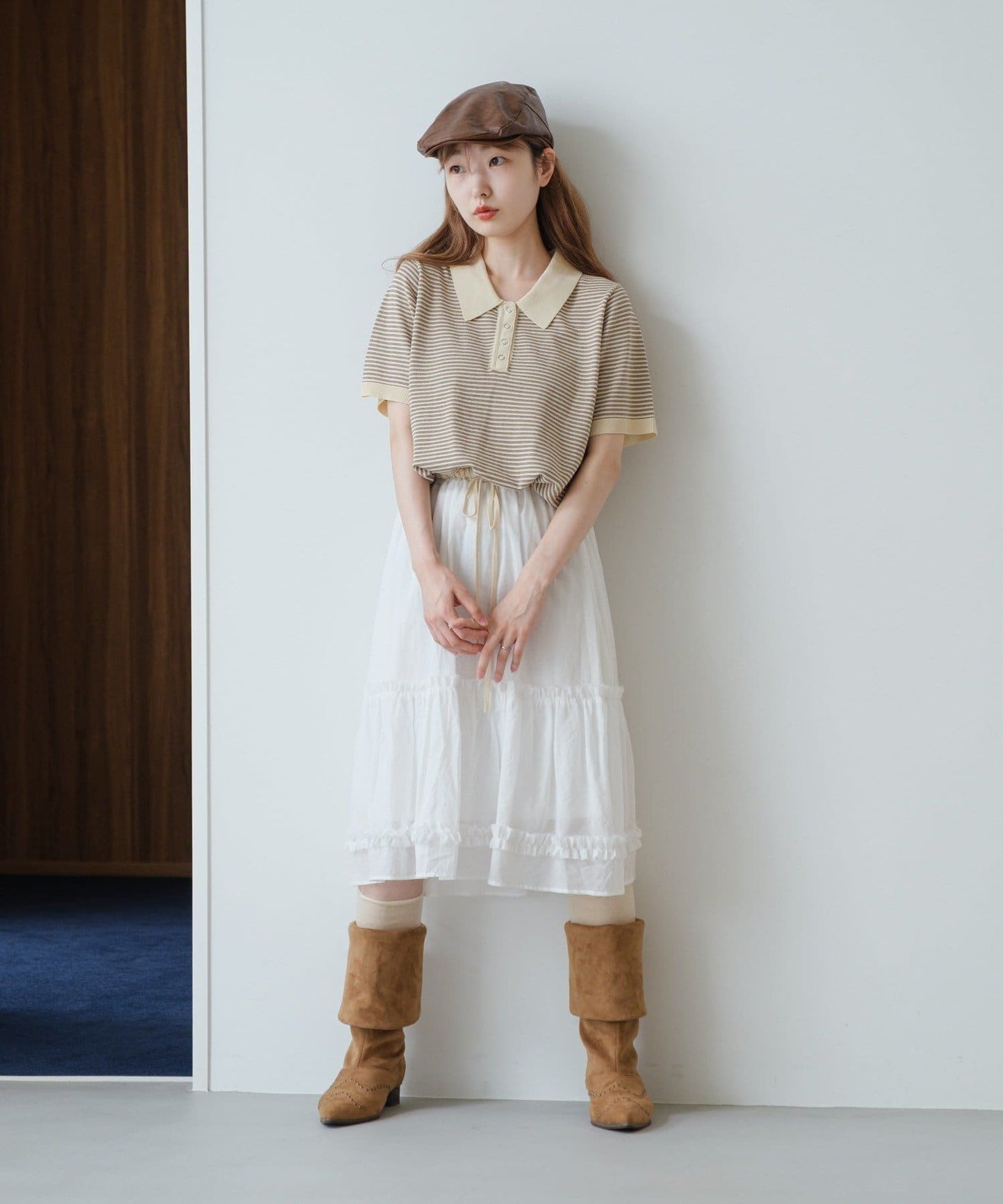 Kastane 荷葉邊中長裙