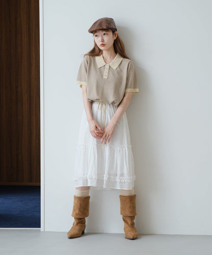 Kastane 荷葉邊中長裙