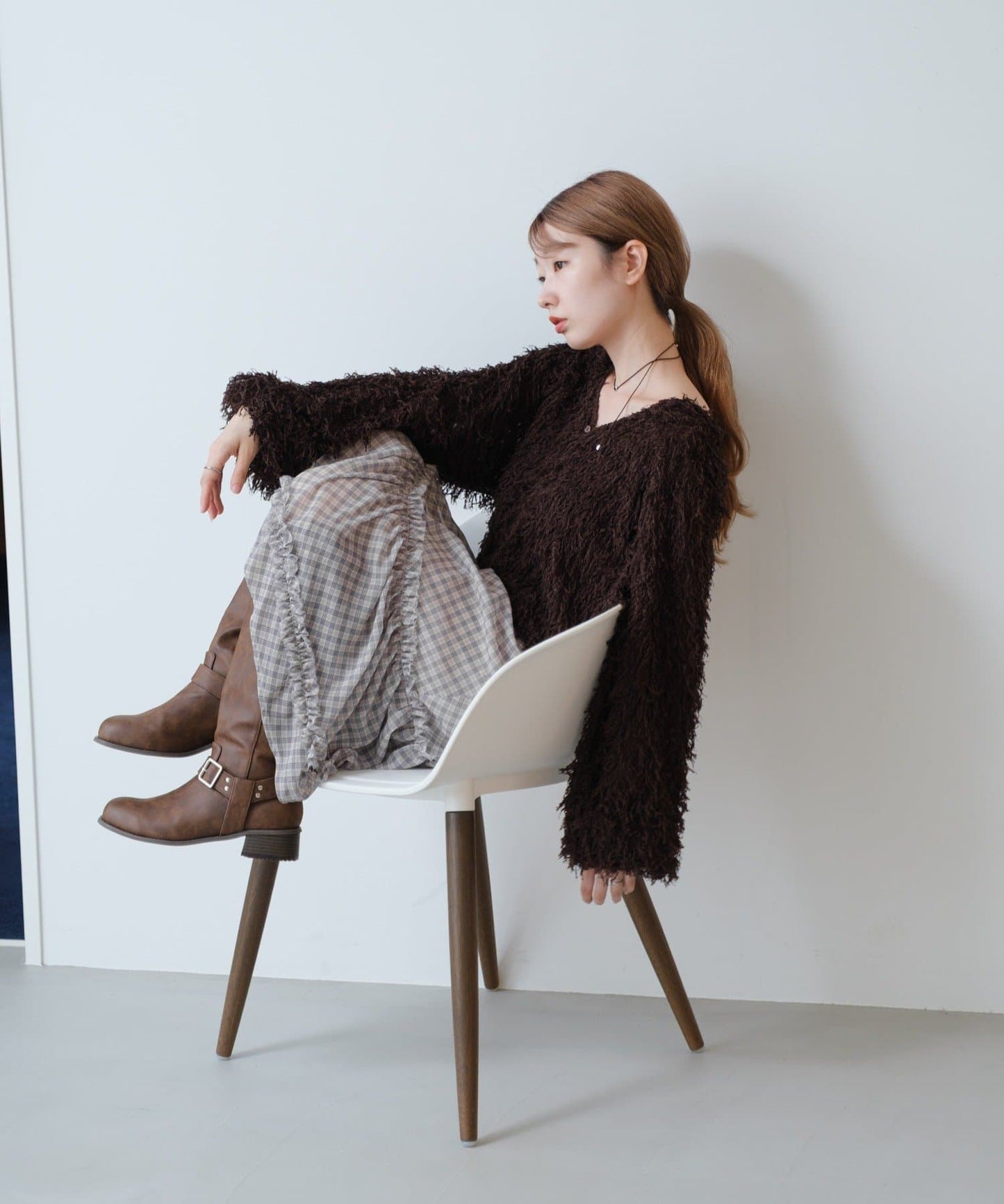 Kastane 荷葉邊中長裙