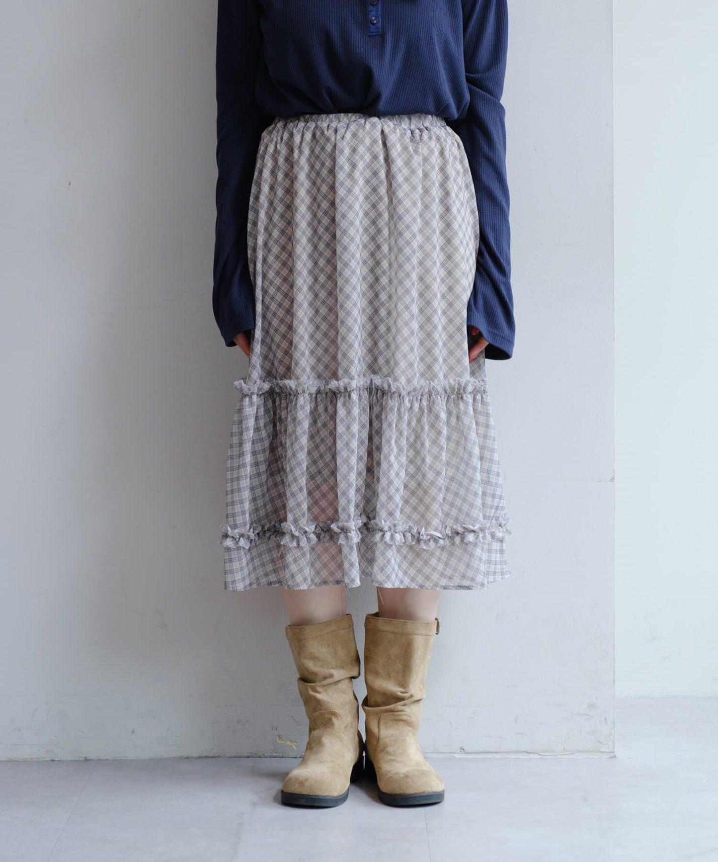 Kastane 荷葉邊中長裙