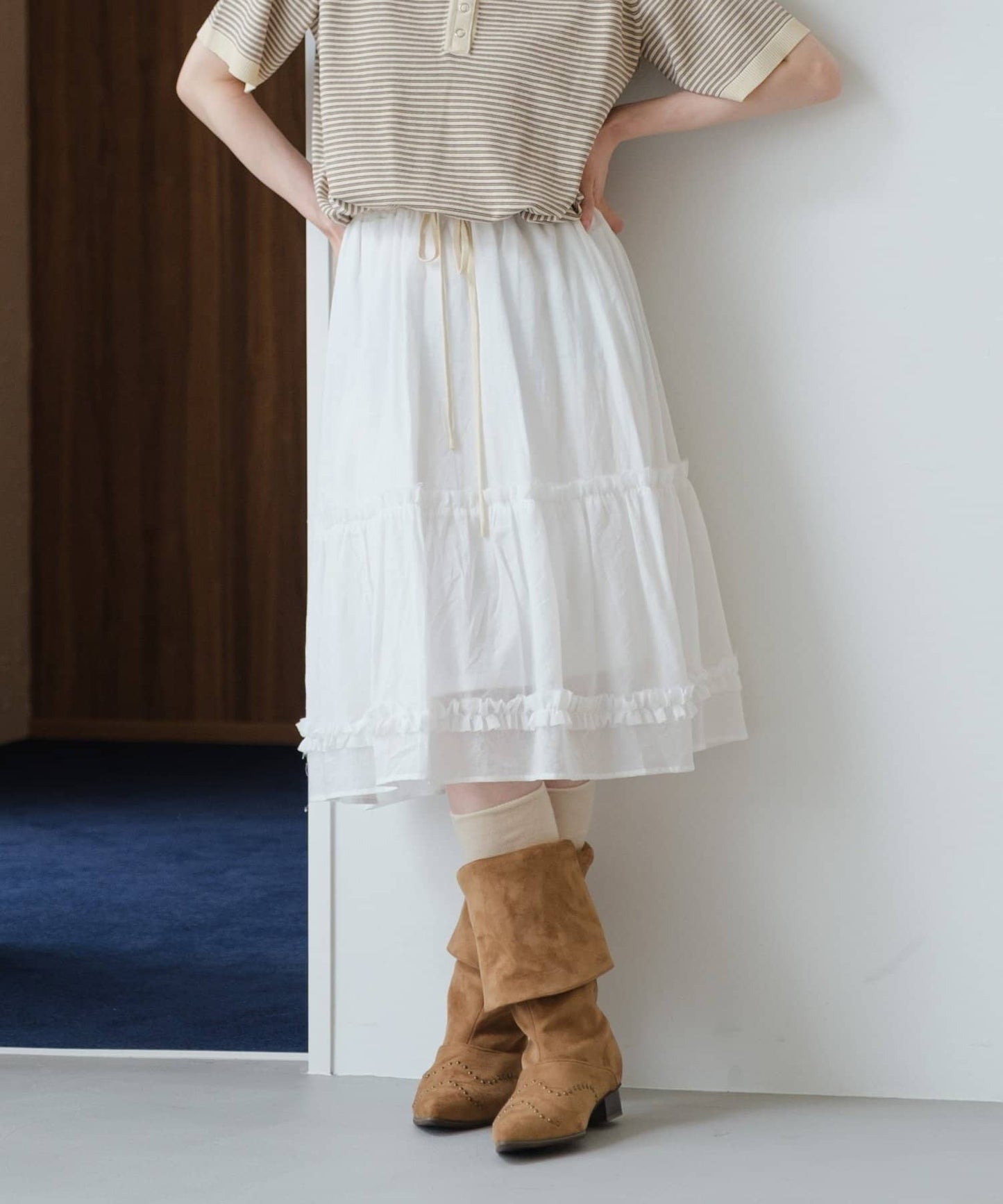 Kastane 荷葉邊中長裙