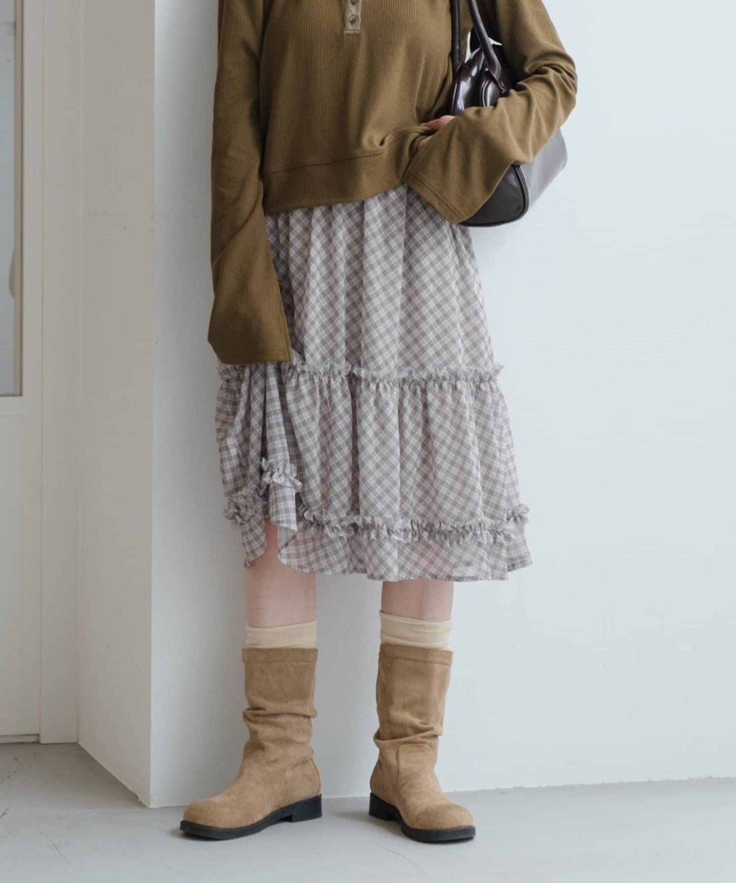 Kastane 荷葉邊中長裙