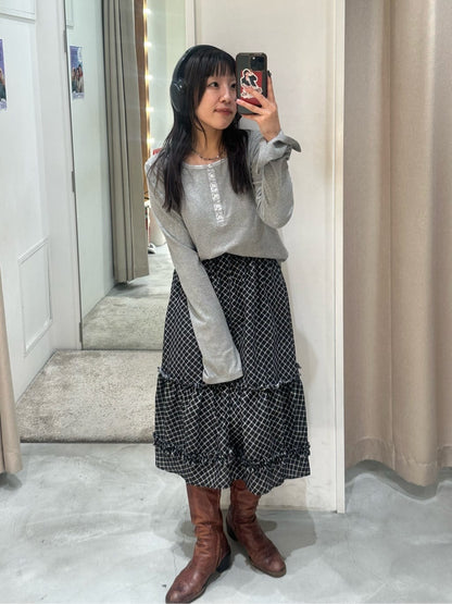 Kastane 荷葉邊中長裙