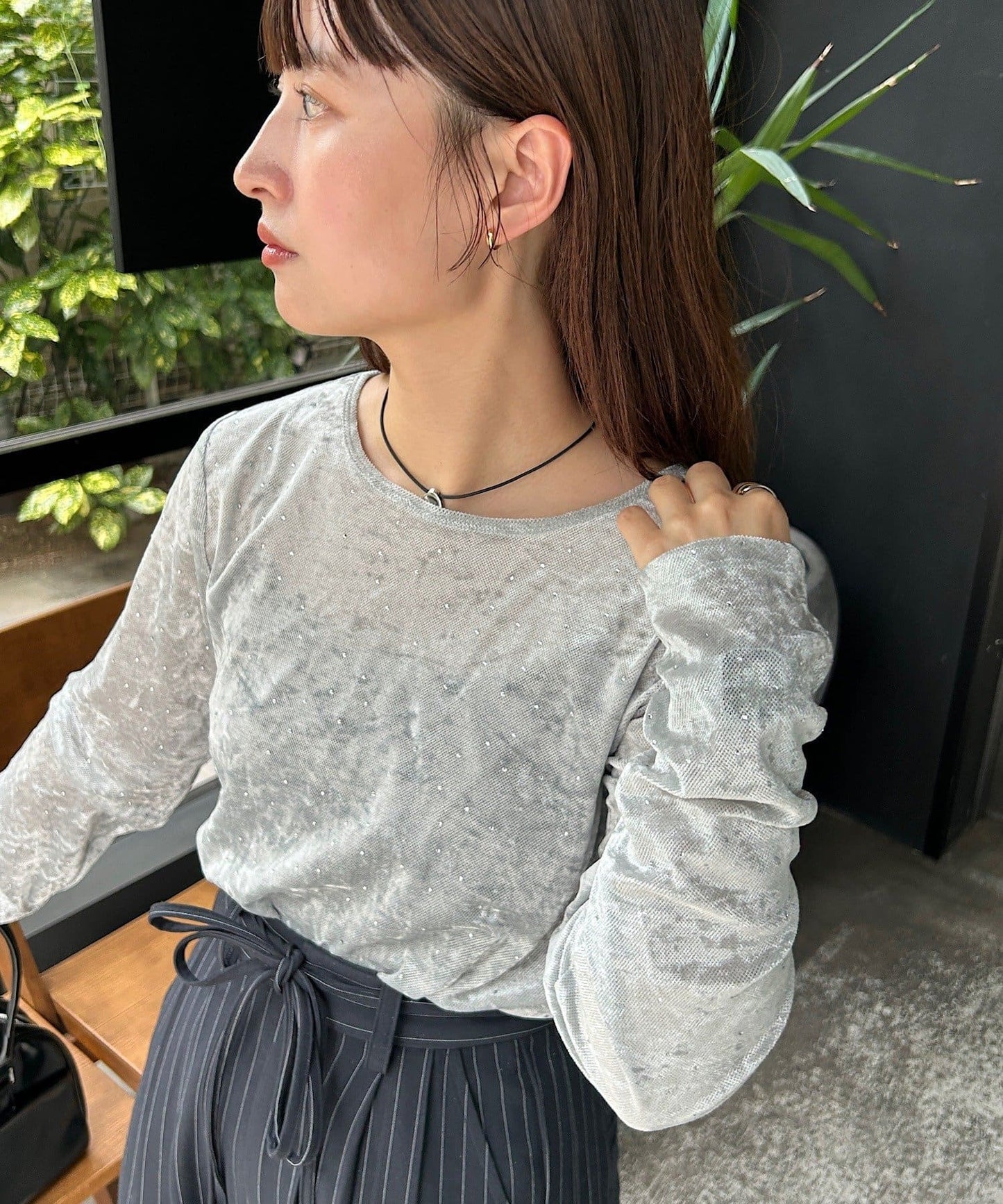 Kastane 鉚釘天鵝絨TOP