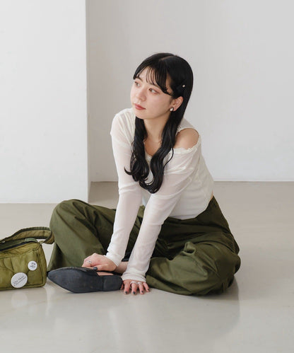 Kastane 不對稱分層透視長Tee