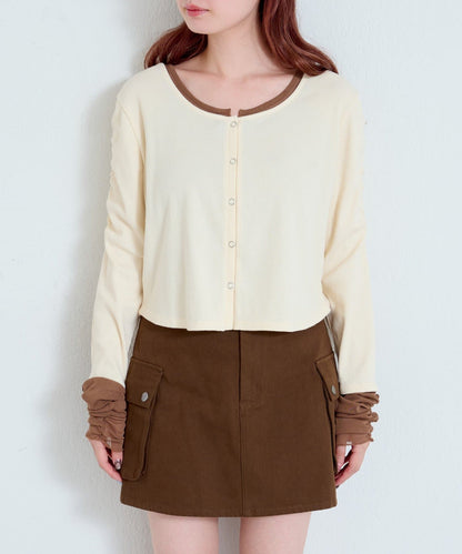 Kastane Sleeve tulle teleco cardigan