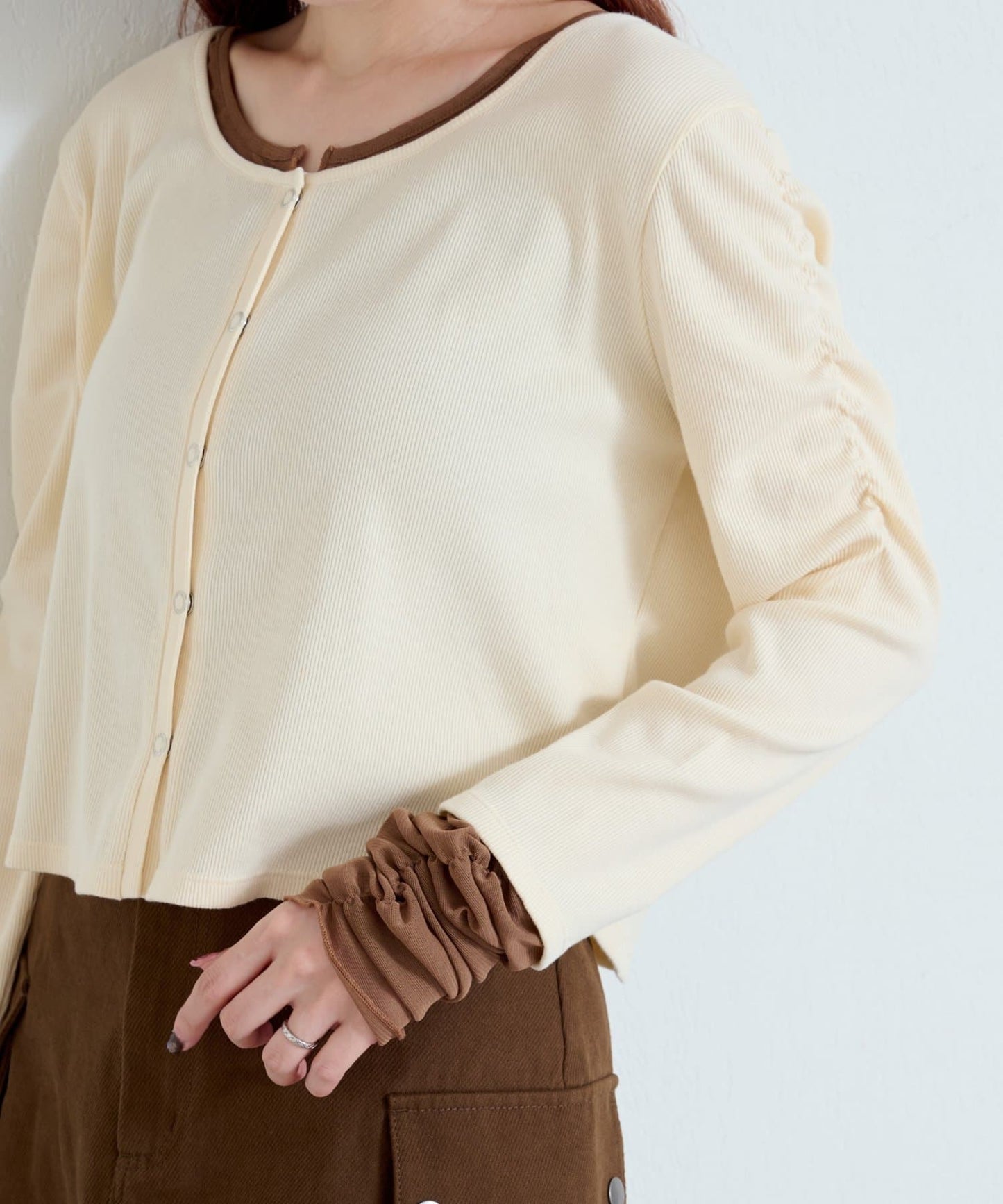 Kastane Sleeve tulle teleco cardigan