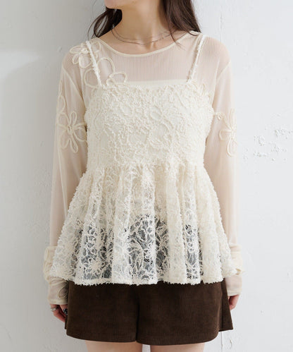 Kastane feather like lace bustier