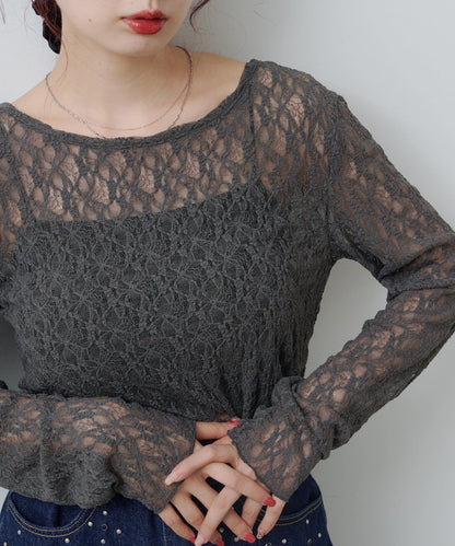 Kastane lace sheer tops