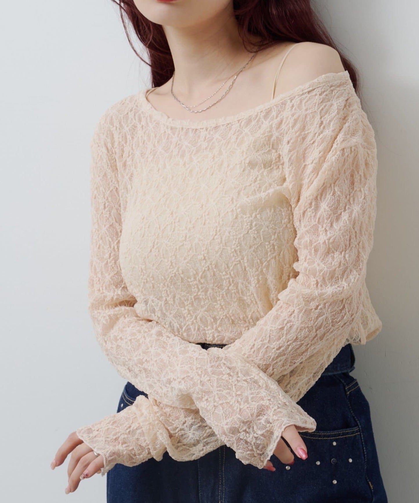 Kastane lace sheer tops