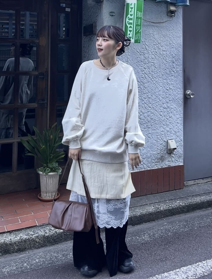 Kastane 緞面Lace雙面中長裙