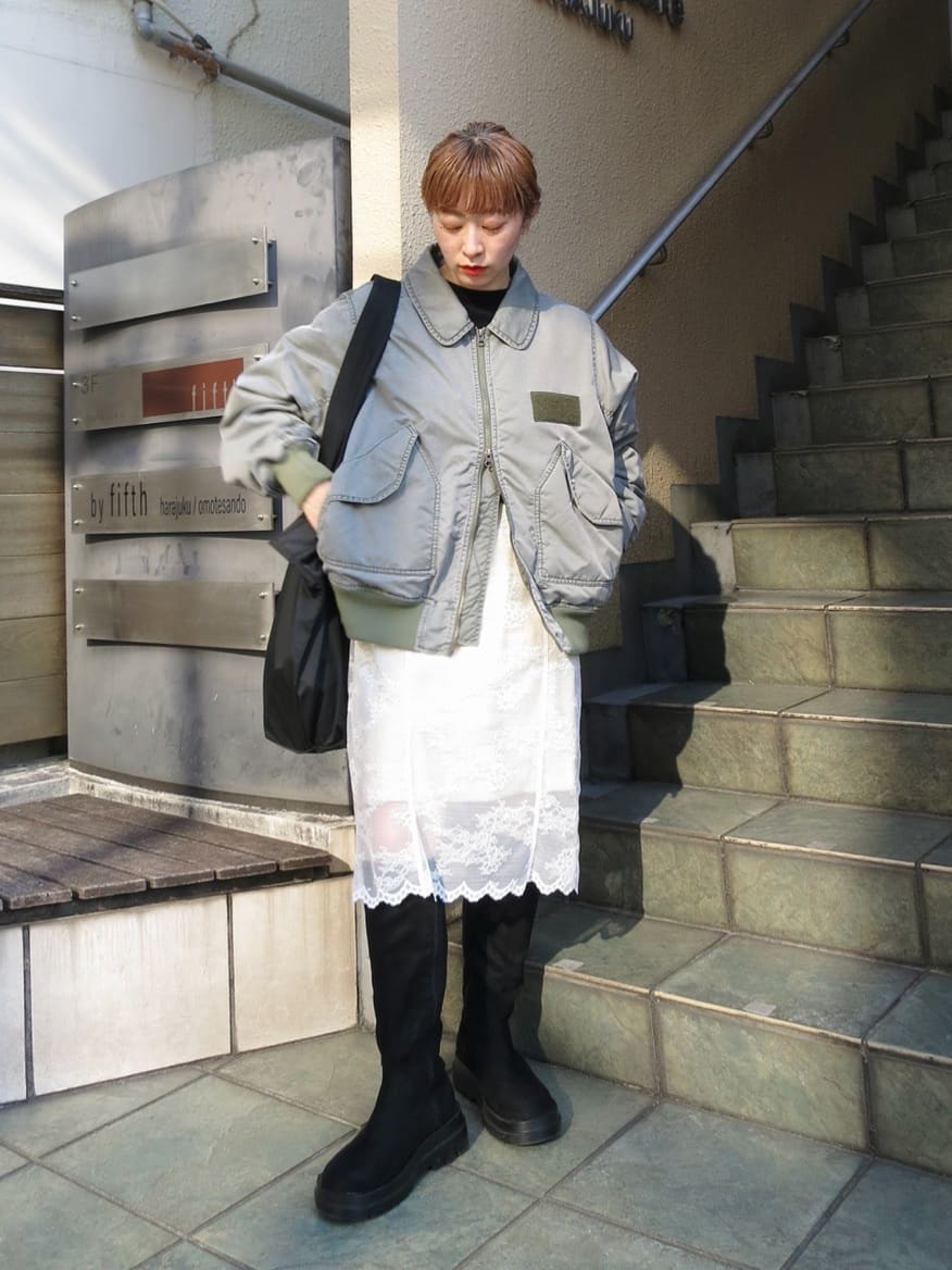 Kastane 緞面Lace雙面中長裙