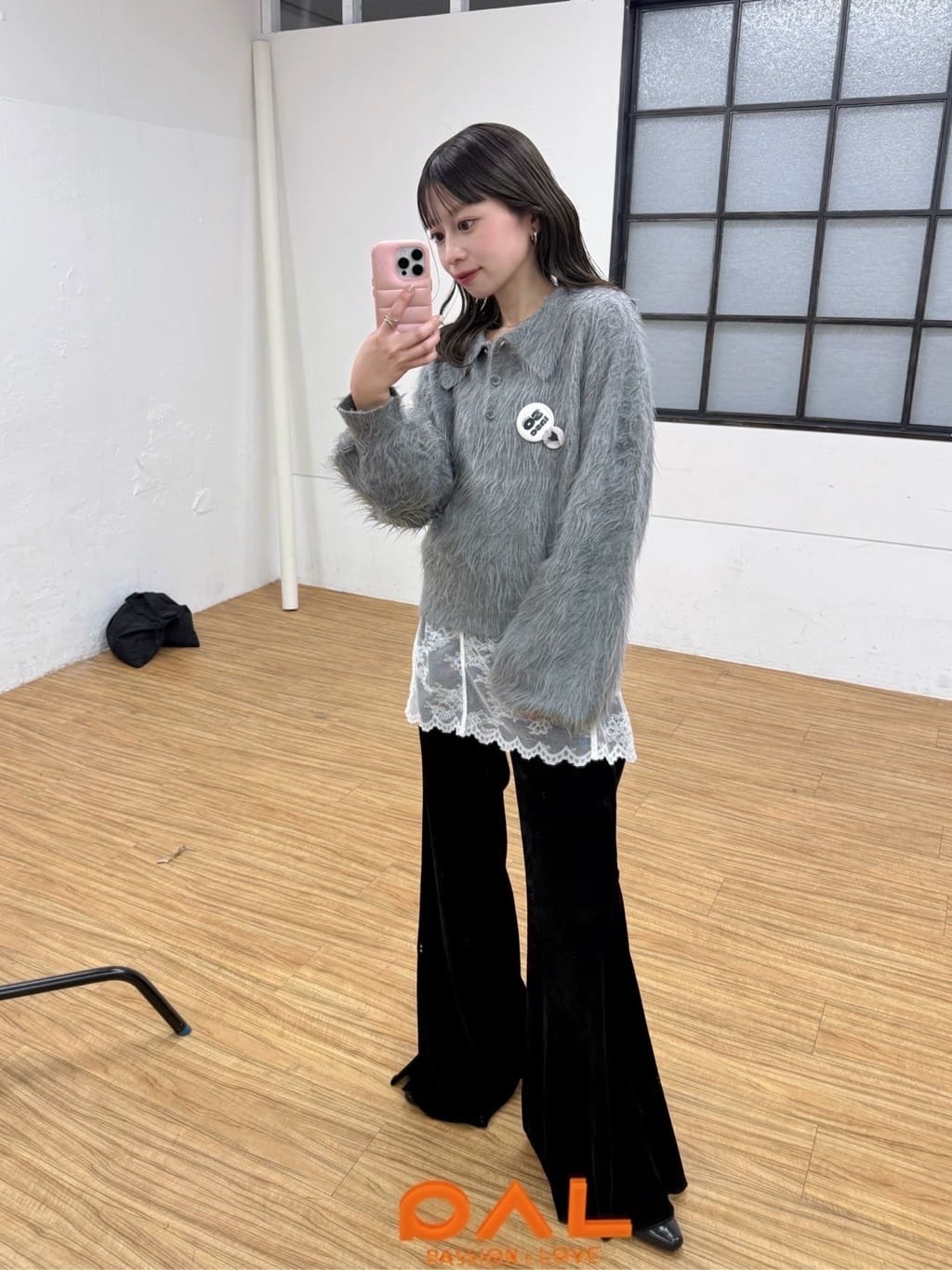 Kastane 緞面Lace雙面中長裙