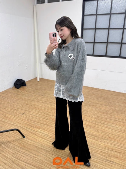 Kastane 緞面Lace雙面中長裙