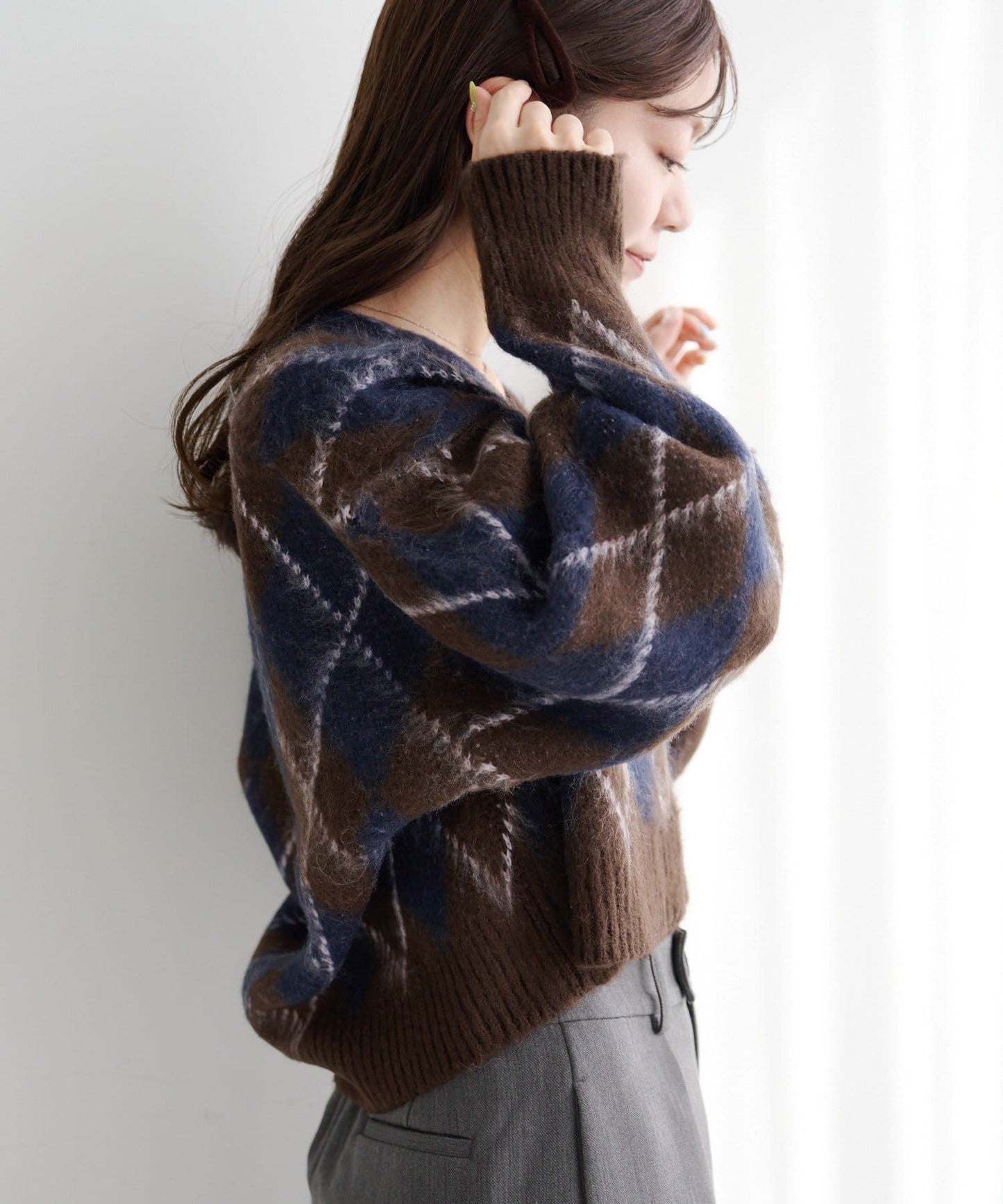 Kastane 菱格針織 cardigan