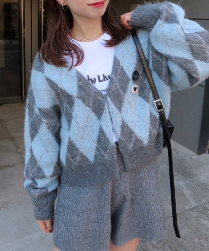 Kastane 菱格針織 cardigan