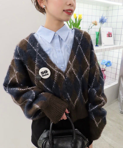 Kastane 菱格針織 cardigan