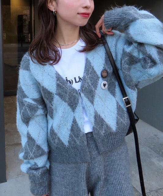 Kastane 菱格針織 cardigan