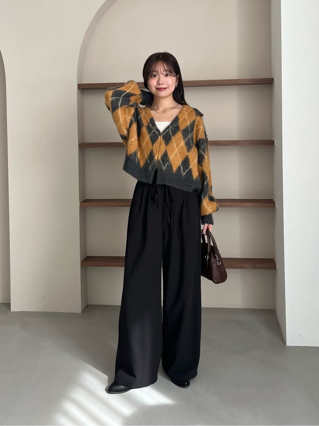 Kastane 菱格針織 cardigan