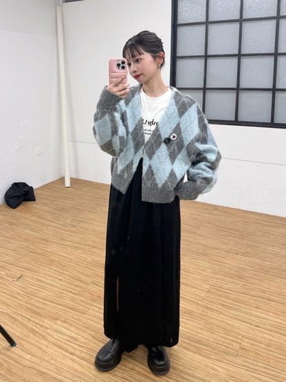 Kastane 菱格針織 cardigan