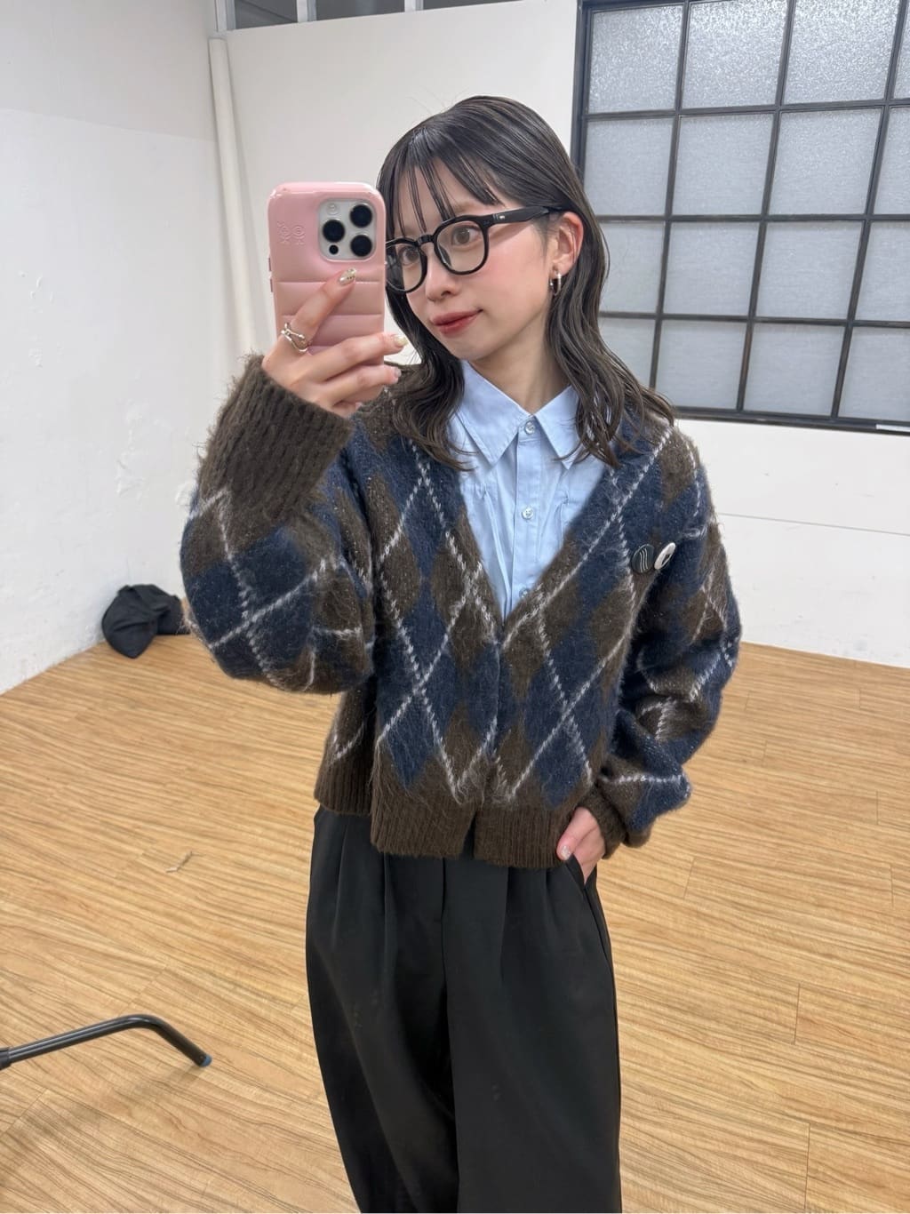 Kastane 菱格針織 cardigan