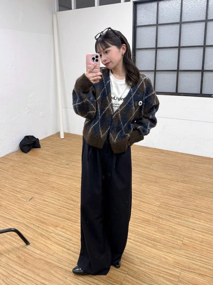 Kastane 菱格針織 cardigan