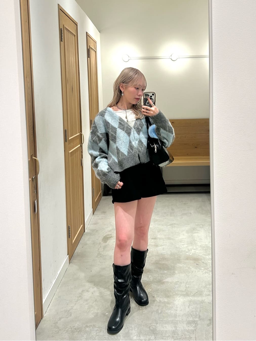 Kastane 菱格針織 cardigan