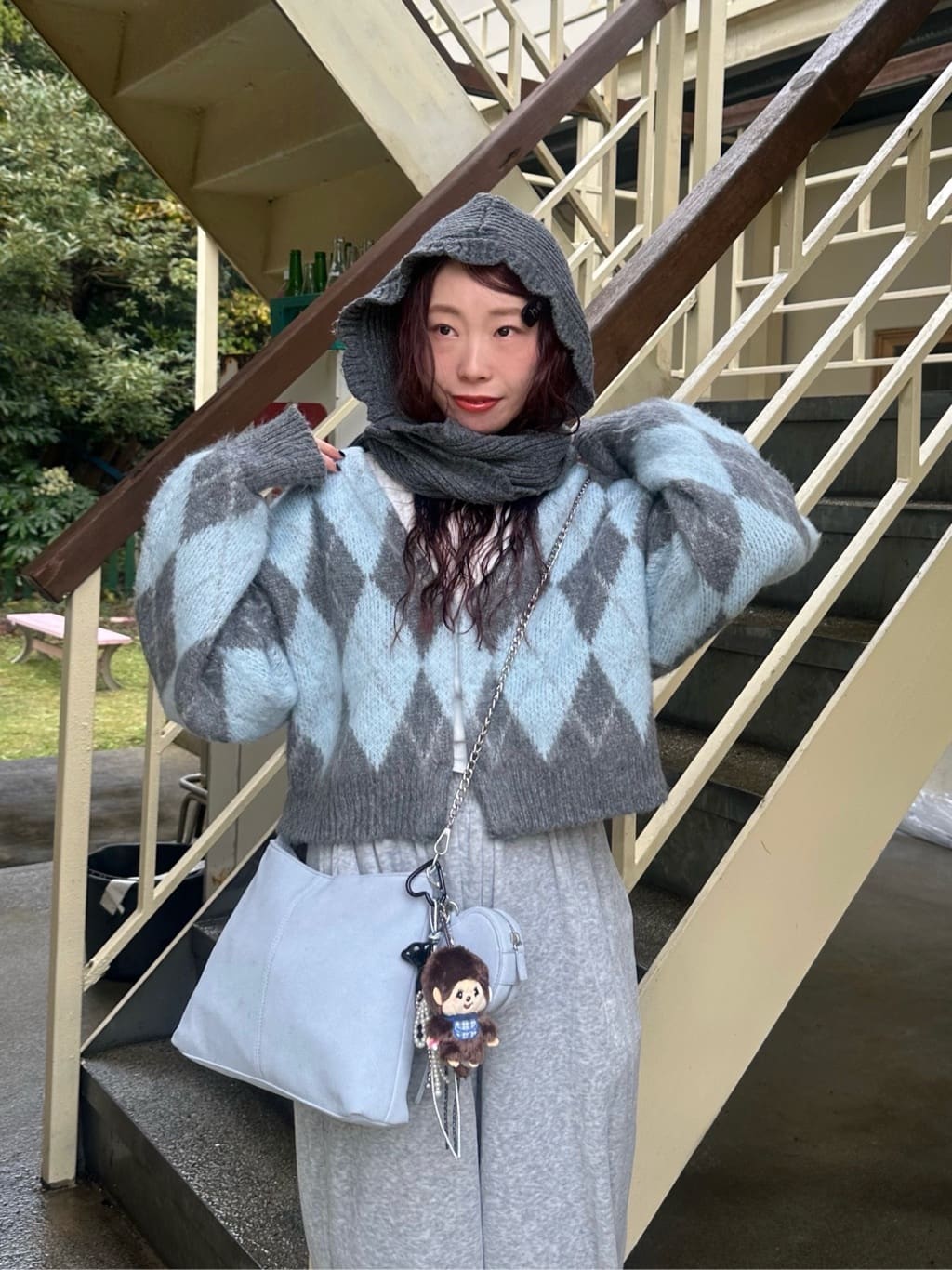 Kastane 菱格針織 cardigan