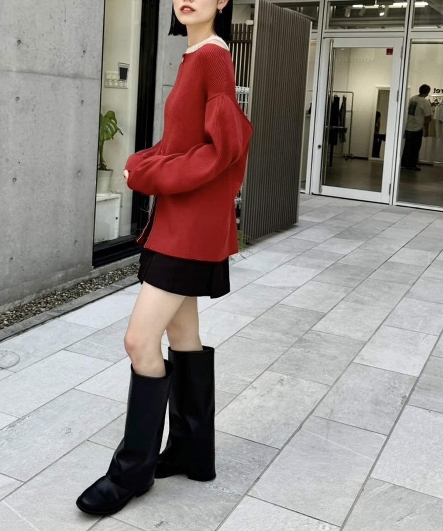 mystic Wide neck zip cardigan