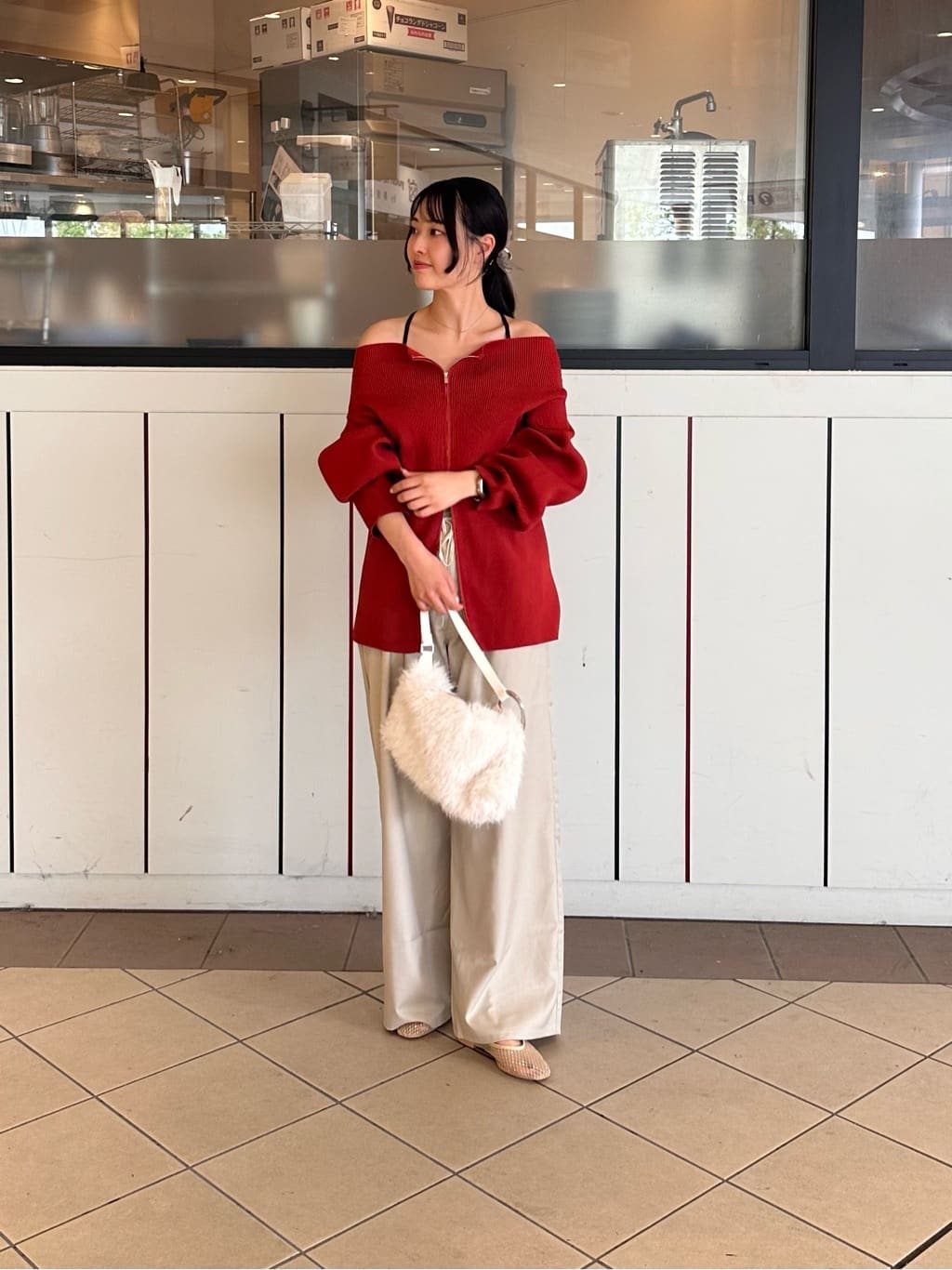 mystic Wide neck zip cardigan