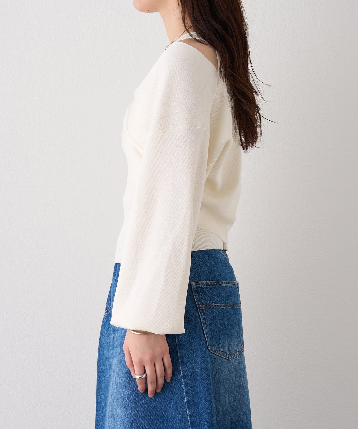 [2件SET] mystic Cross knit set