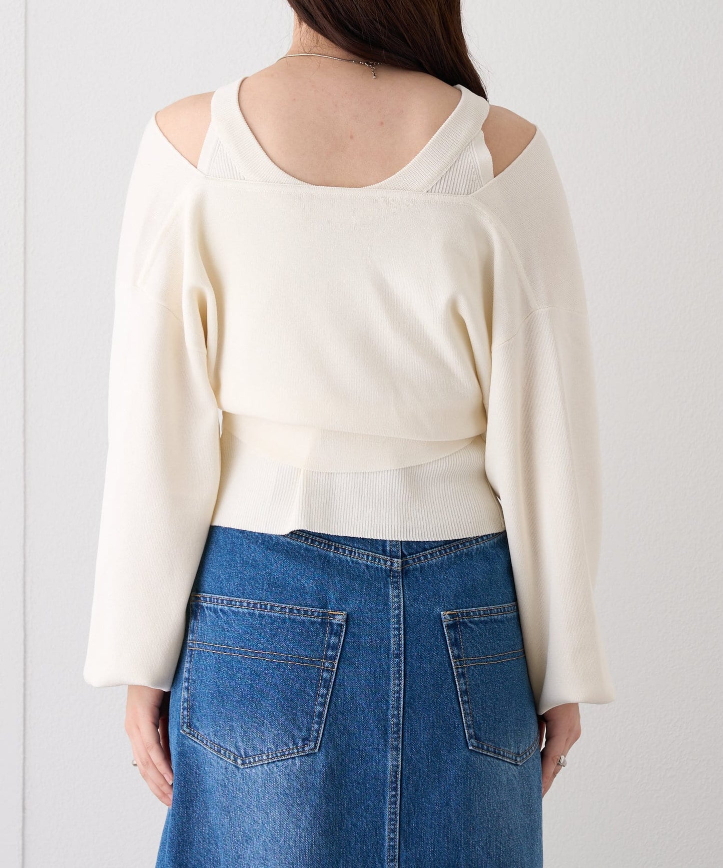 [2件SET] mystic Cross knit set