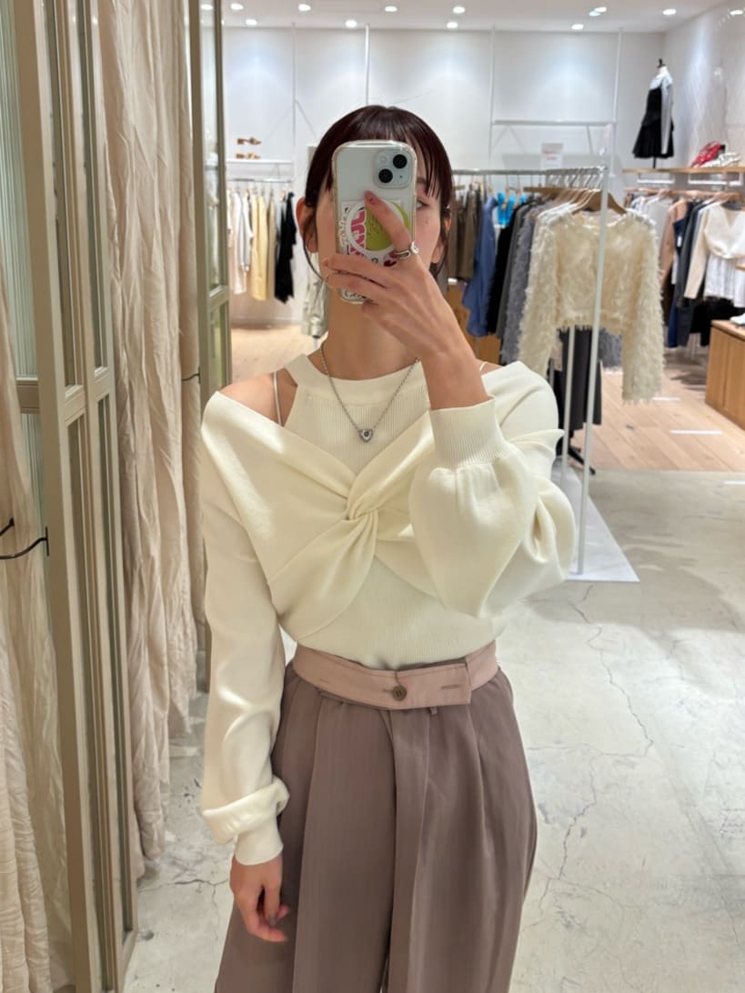 [2件SET] mystic Cross knit set