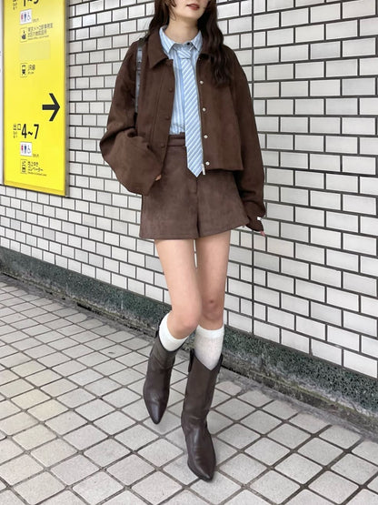 mystic 仿麂皮短褲