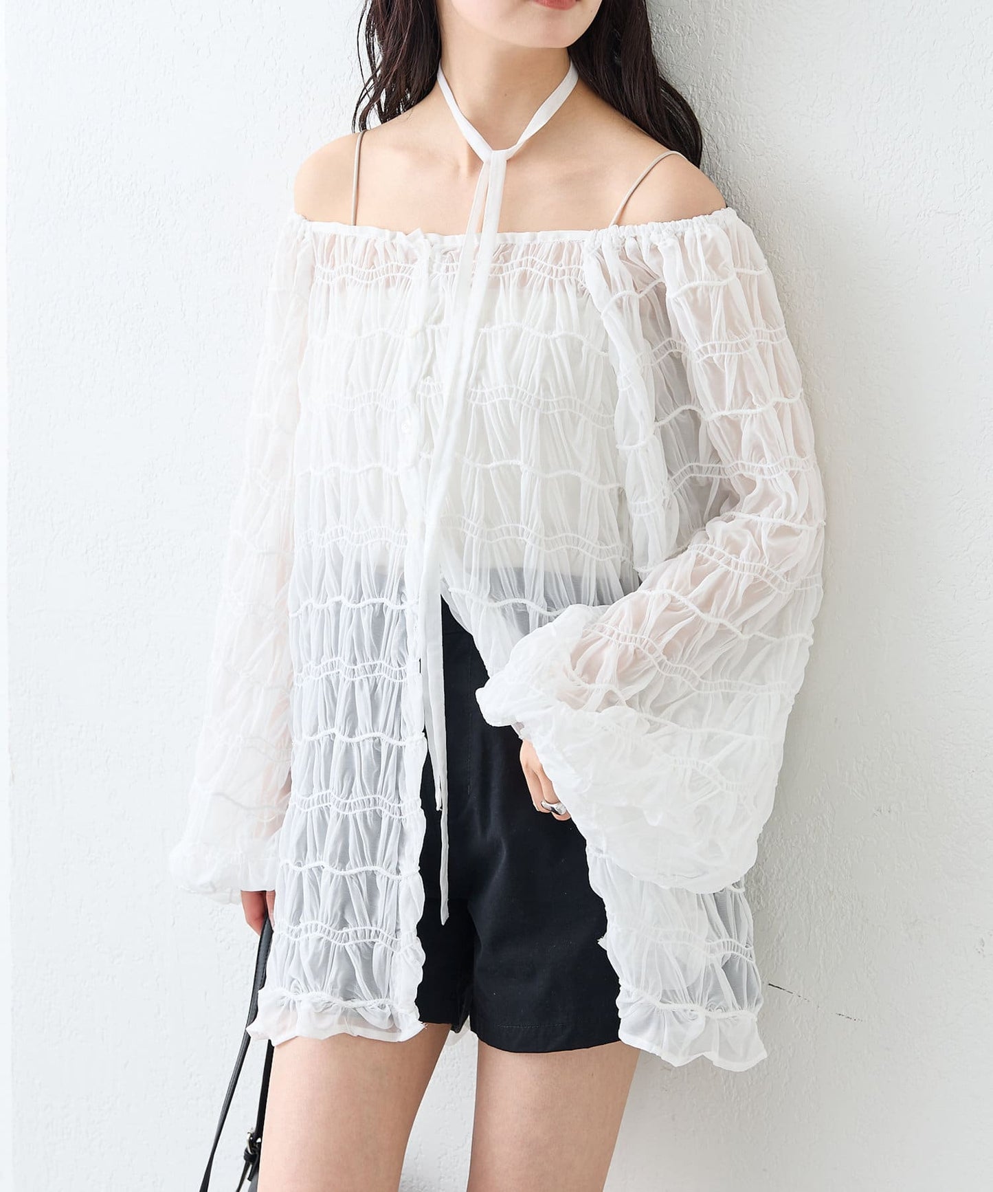 mystic wave sheer blouse