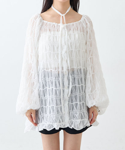 mystic wave sheer blouse