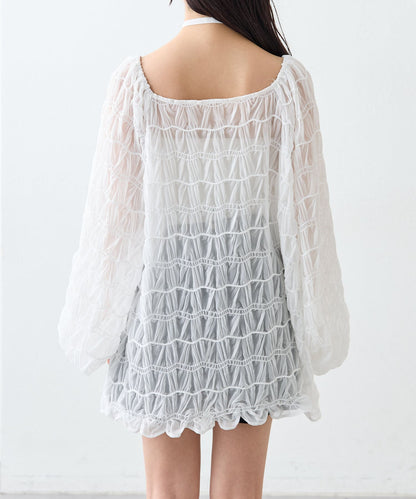 mystic wave sheer blouse