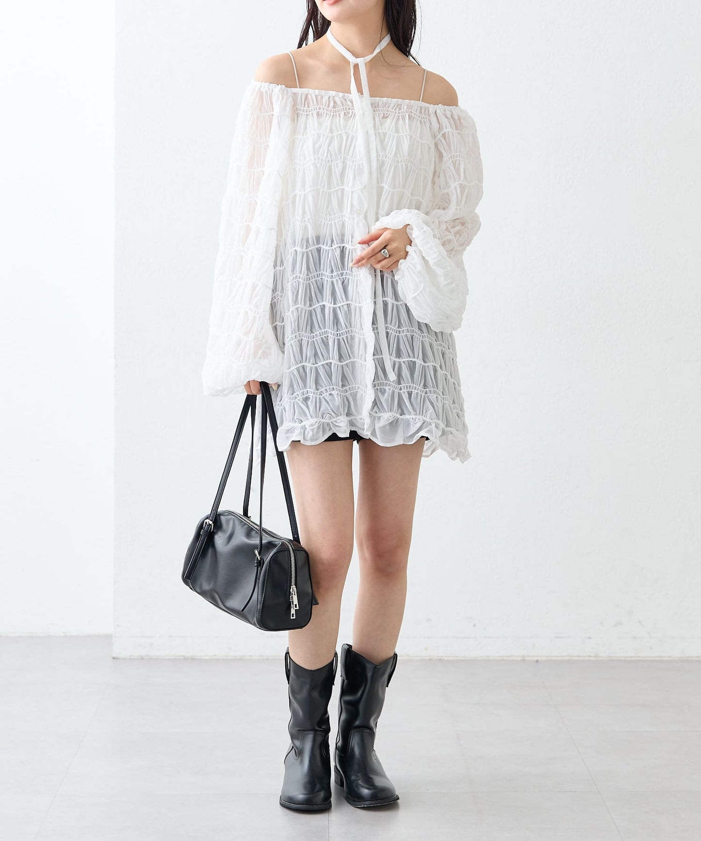 mystic wave sheer blouse