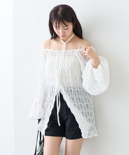 mystic wave sheer blouse