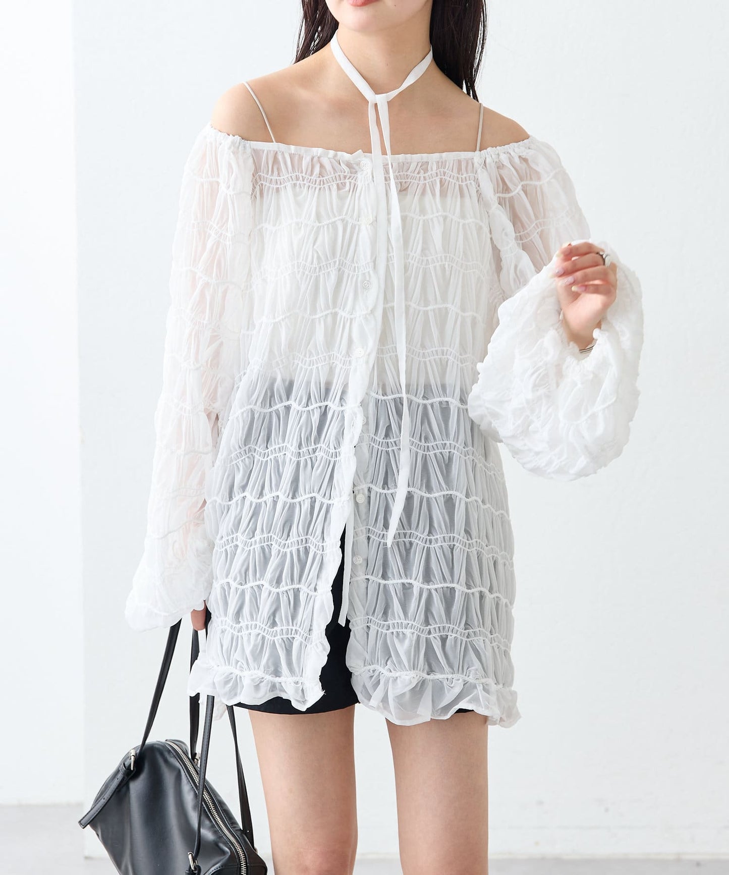 mystic wave sheer blouse