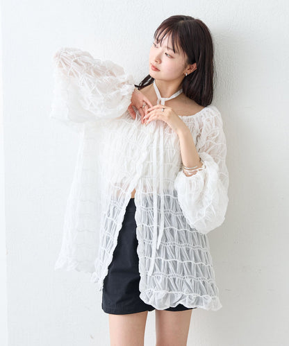 mystic wave sheer blouse