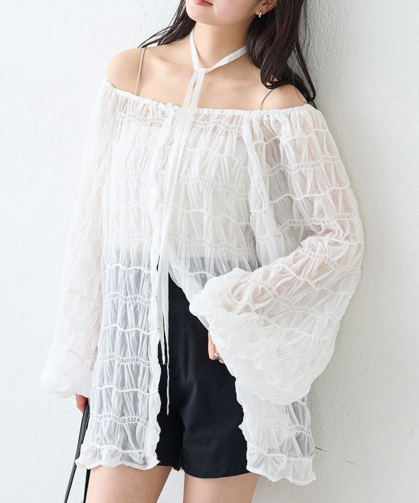 mystic wave sheer blouse