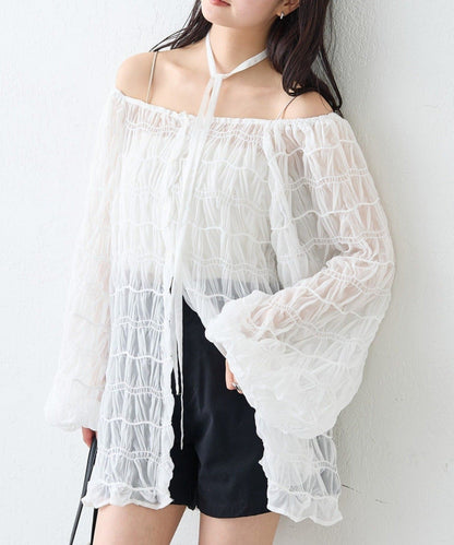 mystic wave sheer blouse
