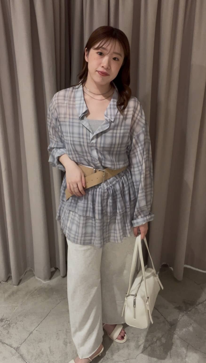 mystic 透視格紋 Shirt