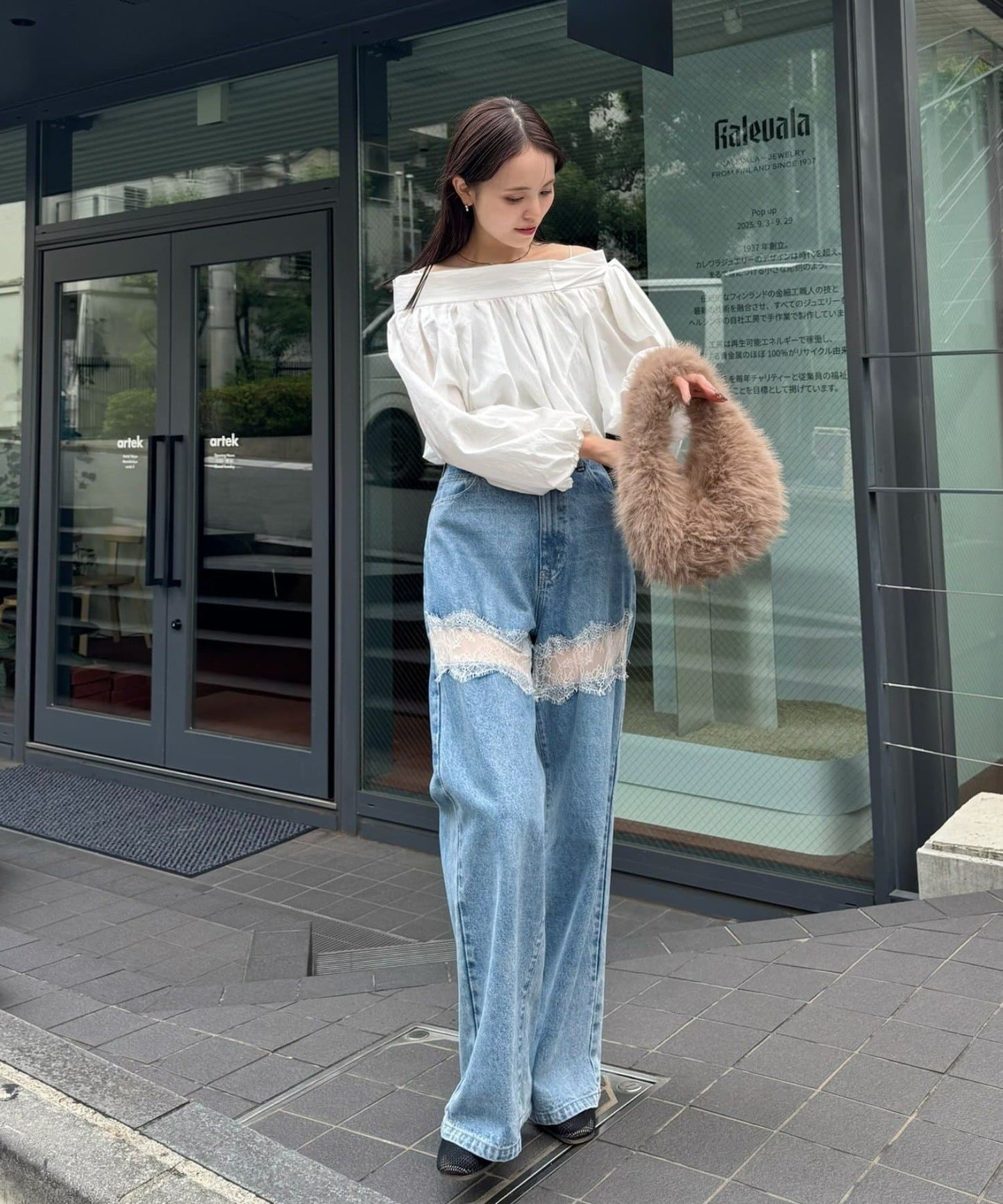 mystic Lace switching denim