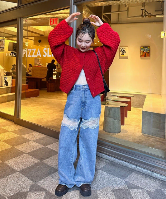 mystic Lace switching denim