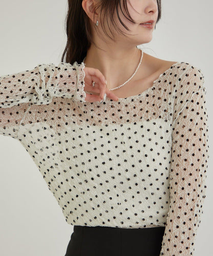 mystic 波點 lace Top